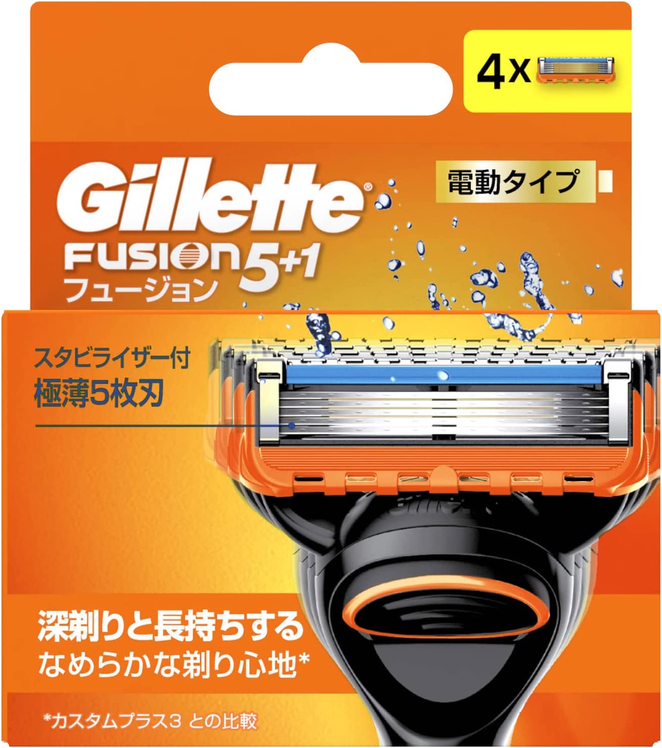 Indlejre Baglæns Beroligende middel Gillette Fusion 5+1, Electric type, Blade 4B - Japan Spread